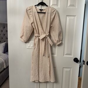 Ever After Gingham Wrap Midi Dress